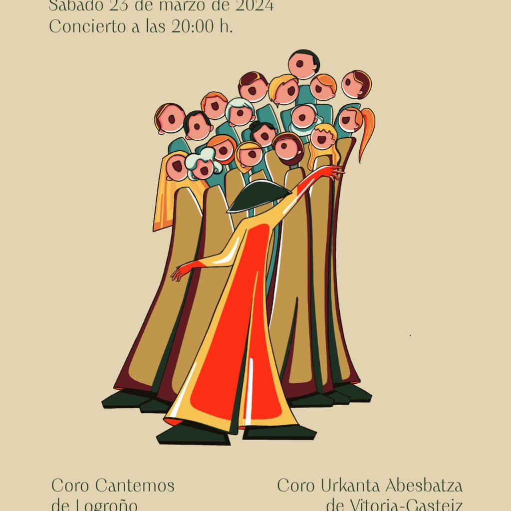 ENCUENTRO CORAL: Coro Cantemos (Logroño) y el Coro Urkanta Abesbatza, sábado 23 de marzo a las 20:00h en el Convento Dominicas (Vitoria-Gasteiz)