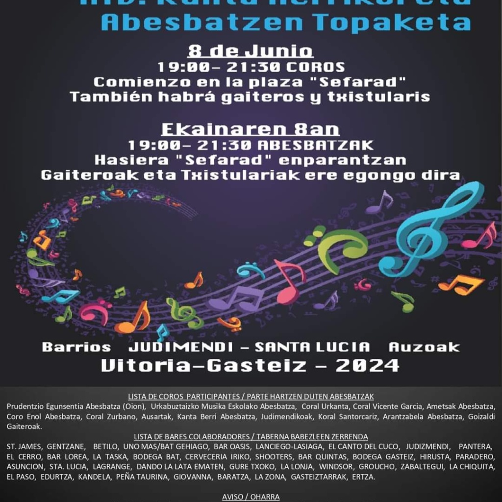 XIV Concentración de Coros y Cantos Populares / XIV Kanta Herrikoi eta Abesbatzen Topaketa