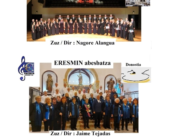 Concierto Coro Samaniego a favor de la ONG Zaporeak, en Donostia, en la iglesia de San Ignacio, el próximo día 19 de octubre, a las 19:45, junto con la coral Eresmin.