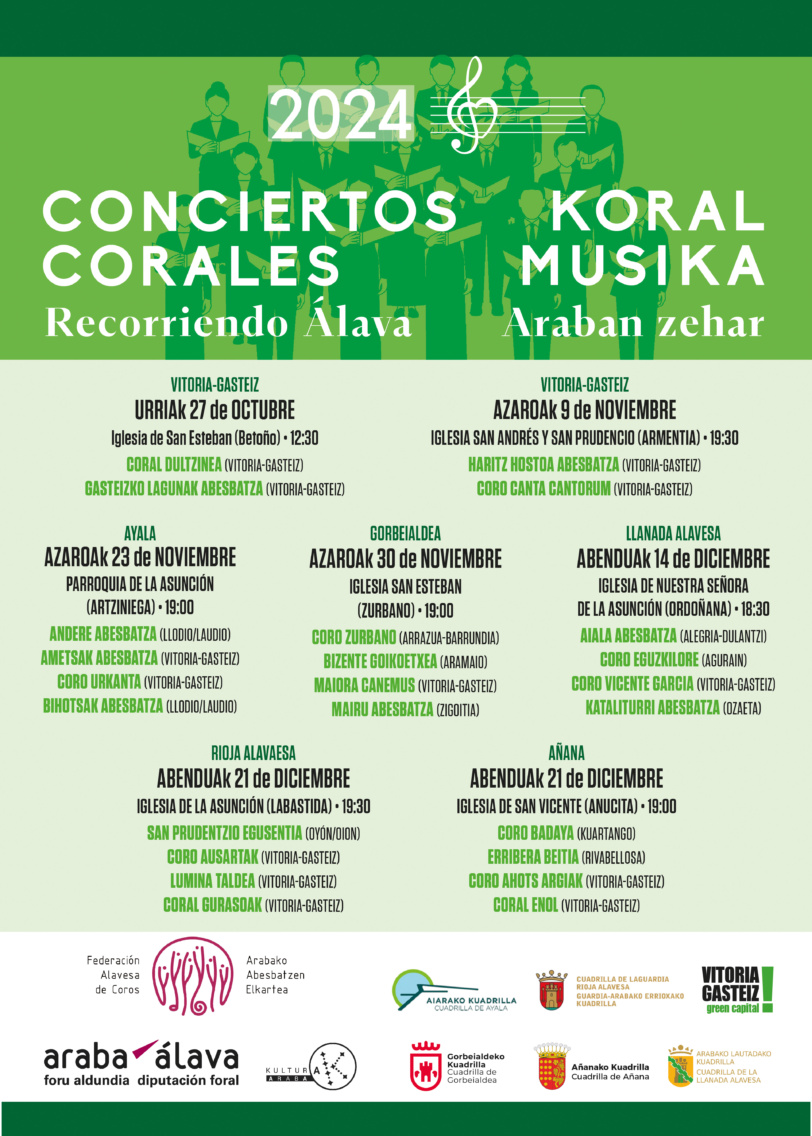 CICLO CONCIERTOS CORALES RECORRIENDO ÁLAVA 2024/MUSIKA KORALA ARABAN ZEHAR 2024